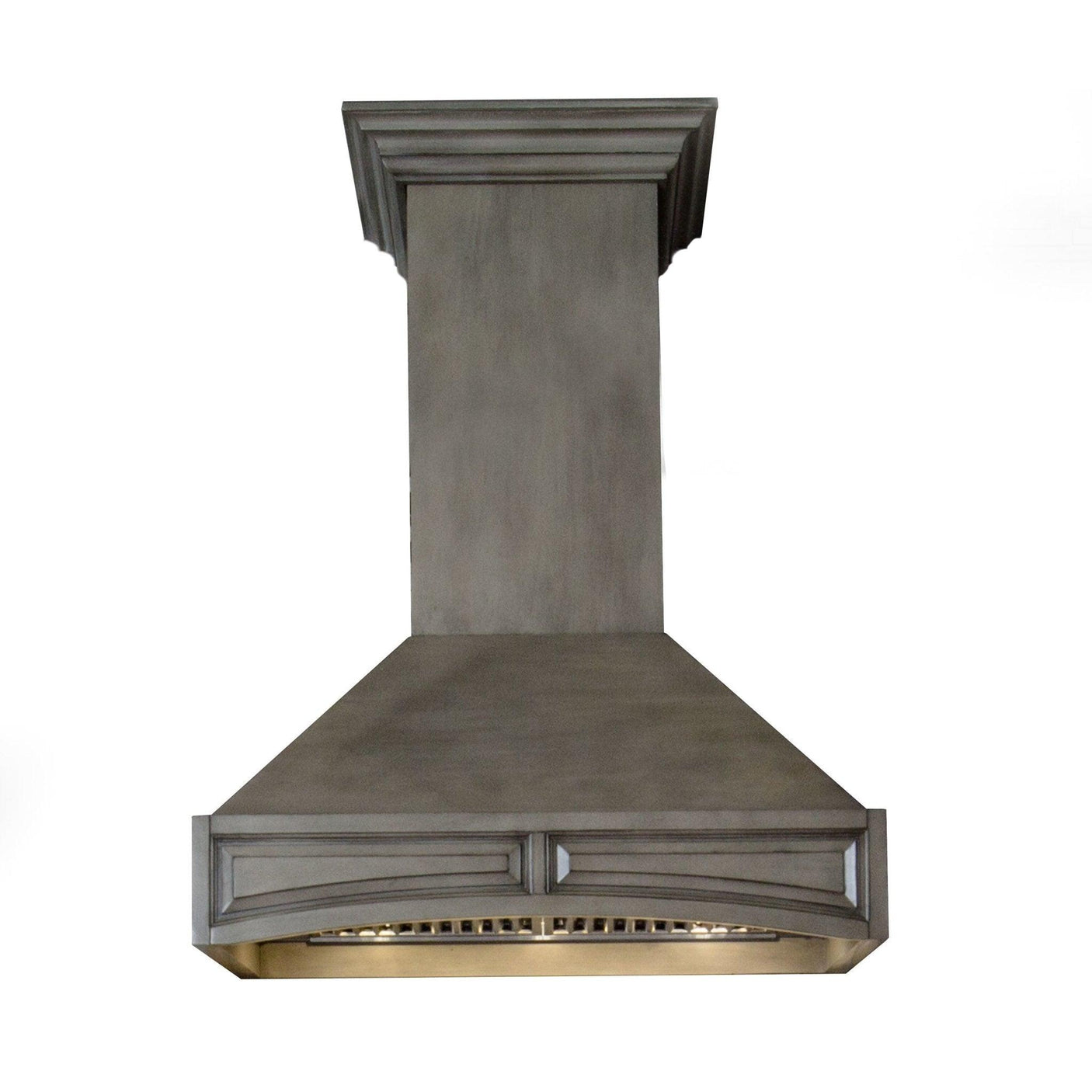 ZLINE Wooden Wall Mount Range Hood in Distressed Gray - Includes Remote Motor (321GG)