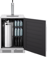 Presrv Outdoor Kegerator & Beverage Cooler, 24in Under Cabinet, SS+Glass, Reverse Door, 1 Zone