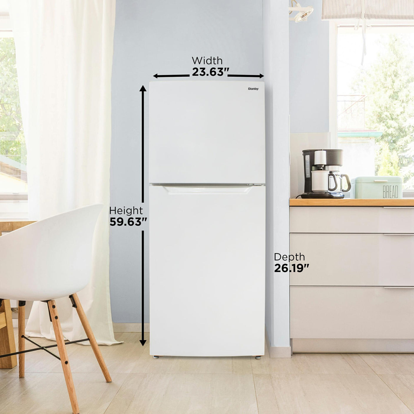 Danby 10.1 cu. ft. Top Mount Apartment Size Fridge in White