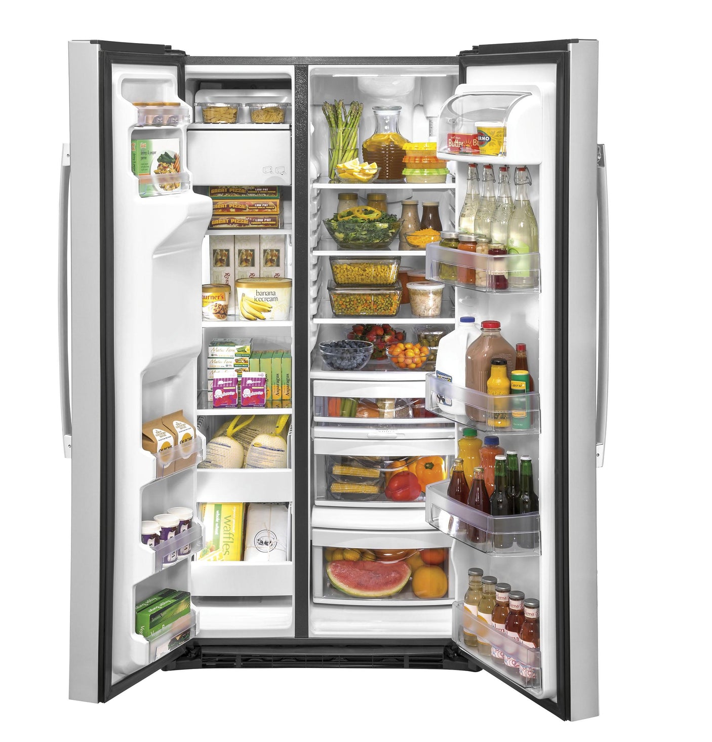 GE 25.1 Cu. Ft. Fingerprint Resistant Side-By-Side Refrigerator