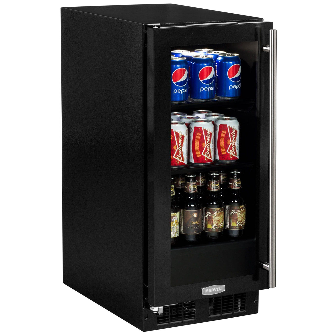 15-In Built-In Beverage Center with Door Style - Black Frame Glass, Door Swing - Left