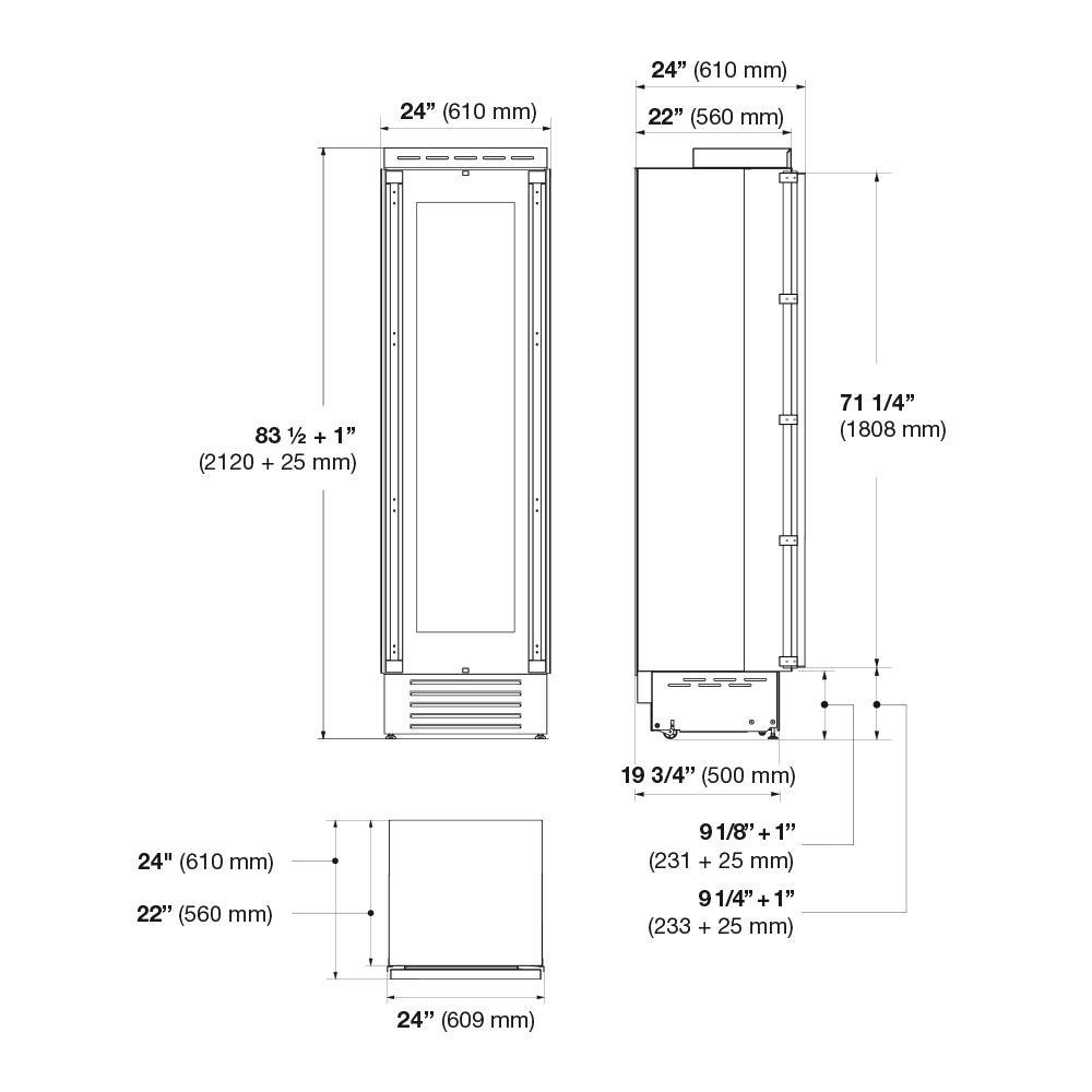 24" BUILT-IN WINE CELLAR COLUMN