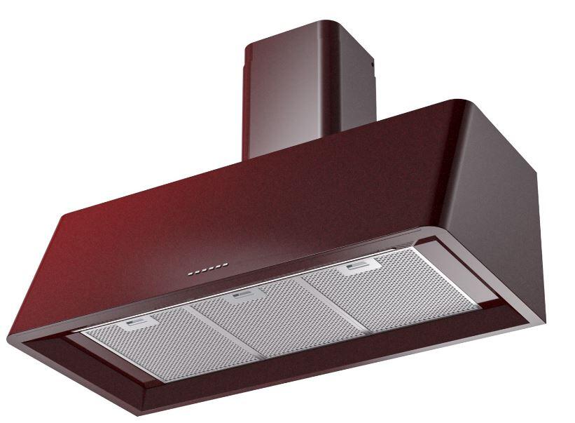 Nostalgie 40 Inch Burgundy Wall Mount Convertible Range Hood