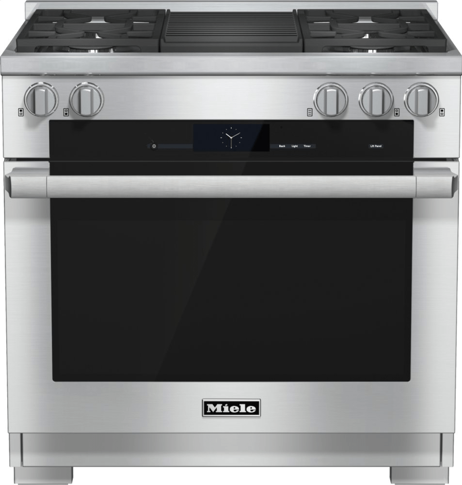 36 inch range Dual Fuel with M Touch controls, Moisture Plus and M Pro dual stacked burners