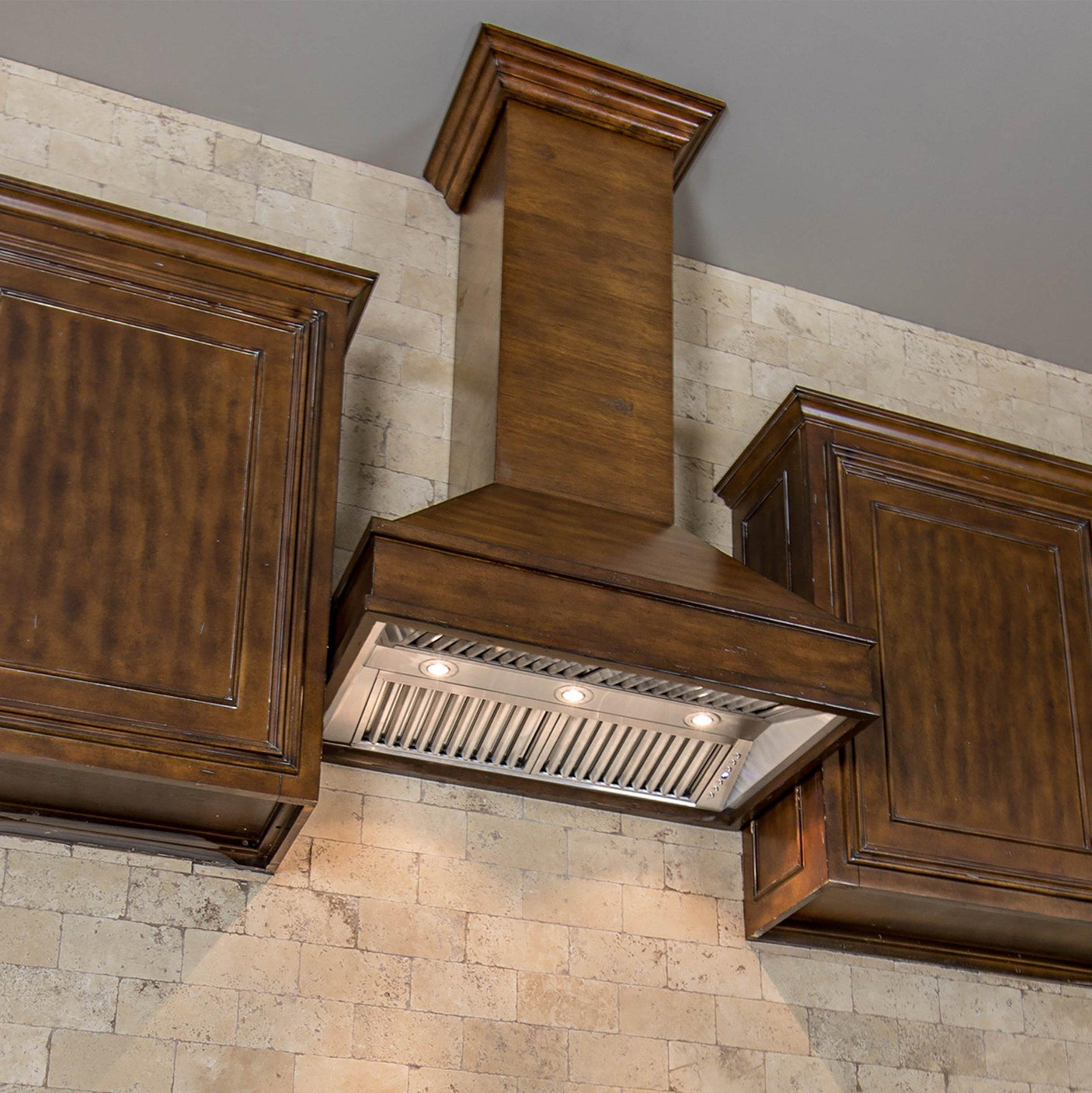 ZLINE Wooden Wall Mount Range Hood in Walnut and Hamilton - Includes Remote Motor (329WH-RS) [Size: 30 Inch]