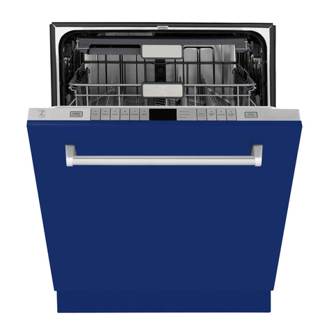 ZLINE 24" Monument Series 3rd Rack Top Touch Control Dishwasher with Stainless Steel Tub, 45dBa (DWMT-24) [Color: Blue Gloss]