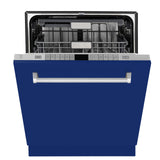 ZLINE 24" Monument Series 3rd Rack Top Touch Control Dishwasher with Stainless Steel Tub, 45dBa (DWMT-24) [Color: Blue Matte]