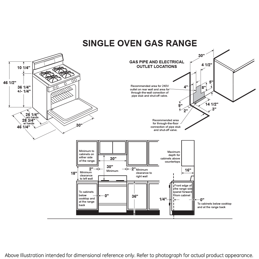 GE 30" Free-Standing Gas Range