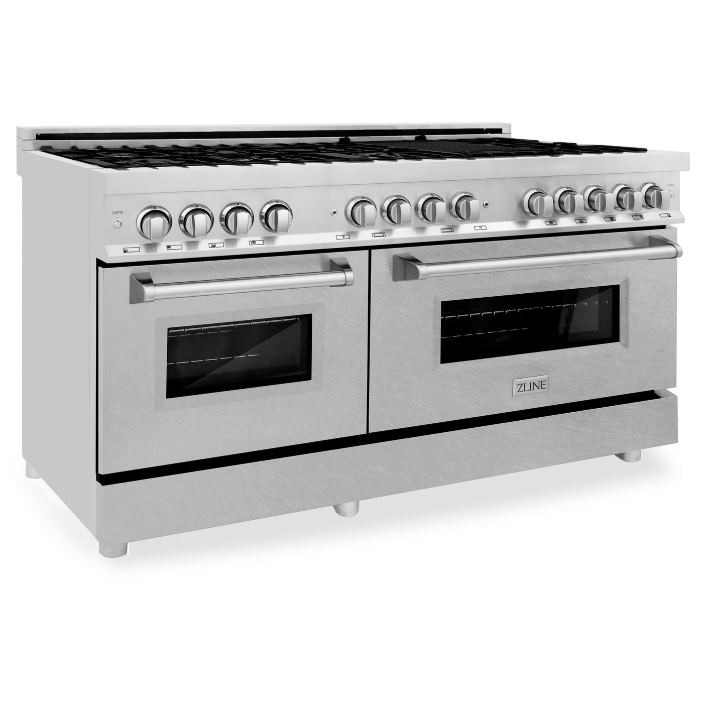 ZLINE 60 in. 7.4 cu. ft. Dual Fuel Range with Gas Stove and Electric Oven in Stainless Steel with Color Options (RA60) [Color: Stainless Steel with DuraSnow Door]