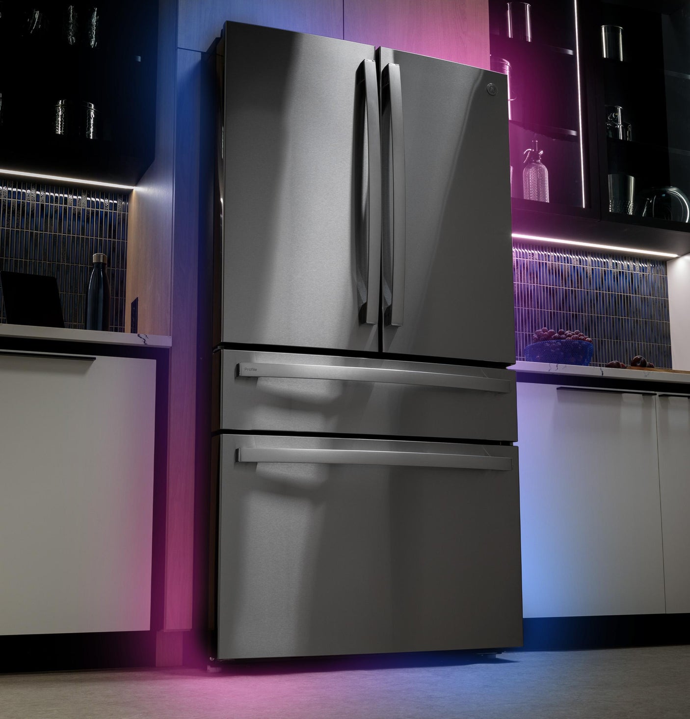 GE Profile™ ENERGY STAR® 29 Cu. Ft. Smart Fingerprint Resistant 4-Door French-Door Refrigerator with Door In Door