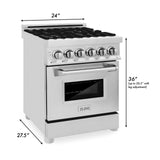 ZLINE 24 in. Professional Dual Fuel Range with Color Door Options (RA24) [Color: Blue Gloss]