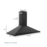 ZLINE Convertible Vent Wall Mount Range Hood in Black Stainless Steel (BSKBN)