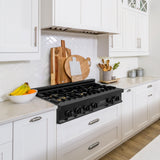 ZLINE 30 in. Porcelain Rangetop in Black Stainless with 4 Gas Burners (RTB-BR-30) with Brass Burners