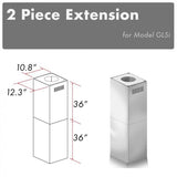 ZLINE 2-36 in. Chimney Extensions for 10 ft. to 12 ft. Ceilings (2PCEXT-GL5i)