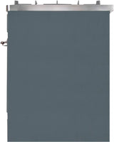 Majestic II 30 Inch Dual Fuel Liquid Propane Freestanding Range in Blue Grey with Chrome Trim