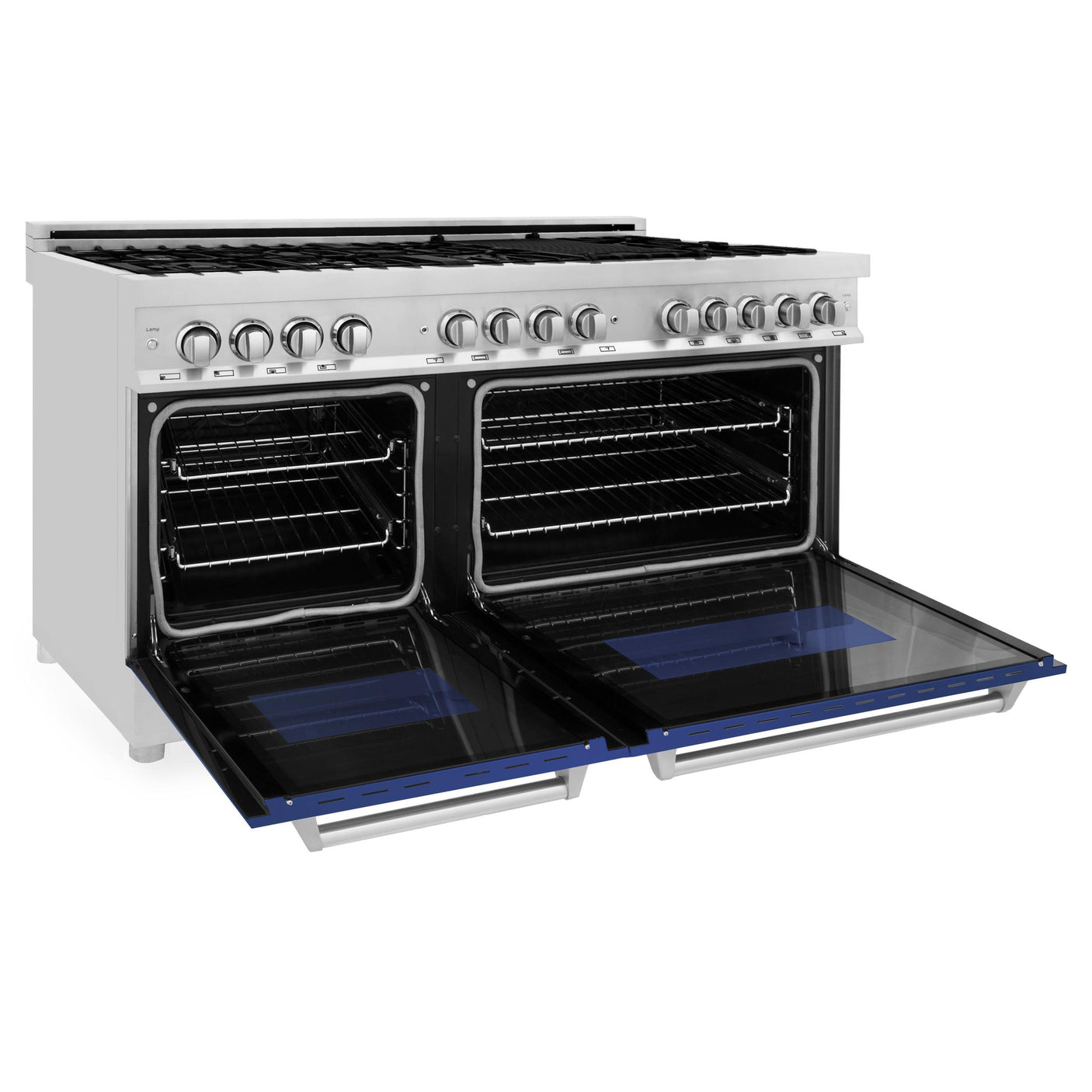 ZLINE 60 in. 7.4 cu. ft. Dual Fuel Range with Gas Stove and Electric Oven in Stainless Steel with Color Options (RA60) [Color: Blue Matte]