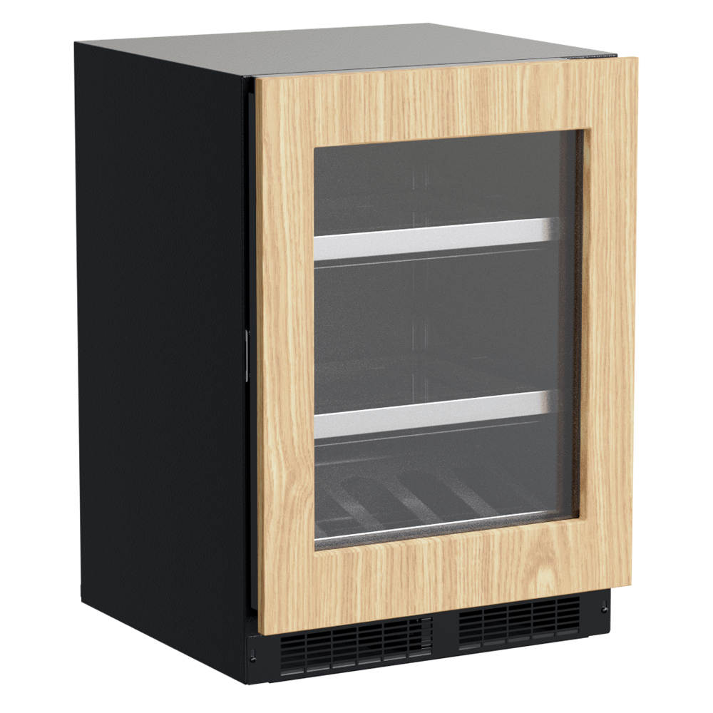 24-In Professional Built-In Beverage Center With Reversible Hinge with Door Style - Panel Ready Frame Glass, Lock - Yes