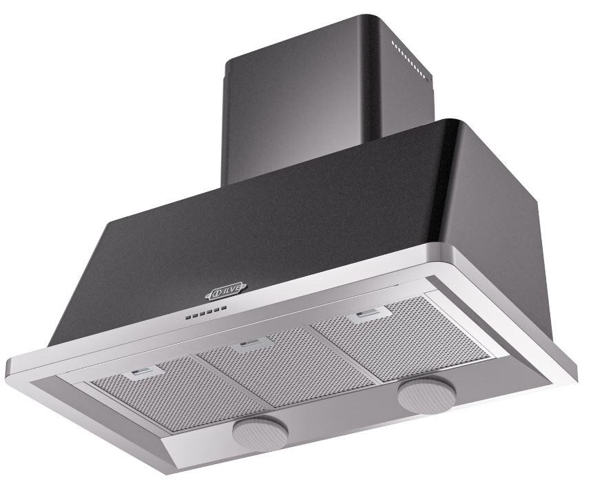 Majestic 40 Inch Glossy Black Wall Mount Convertible Range Hood