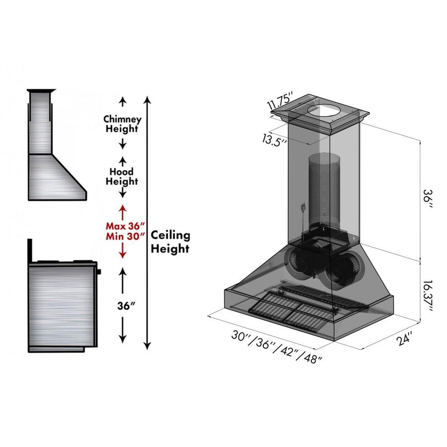 ZLINE Designer Series Wall Mount Range Hood (655-HBXXX)