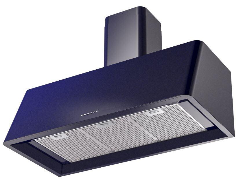 Nostalgie 40 Inch Blue Wall Mount Convertible Range Hood