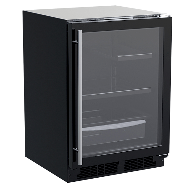 24-In Built-In Refrigerator With 3-In-1 Convertible Shelf And Maxstore Bin with Brightshield\u2122 - No, Door Style - Black Frame Glass