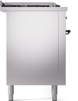 Nostalgie II 60 Inch Dual Fuel Liquid Propane Freestanding Range in Stainless Steel with Bronze Trim