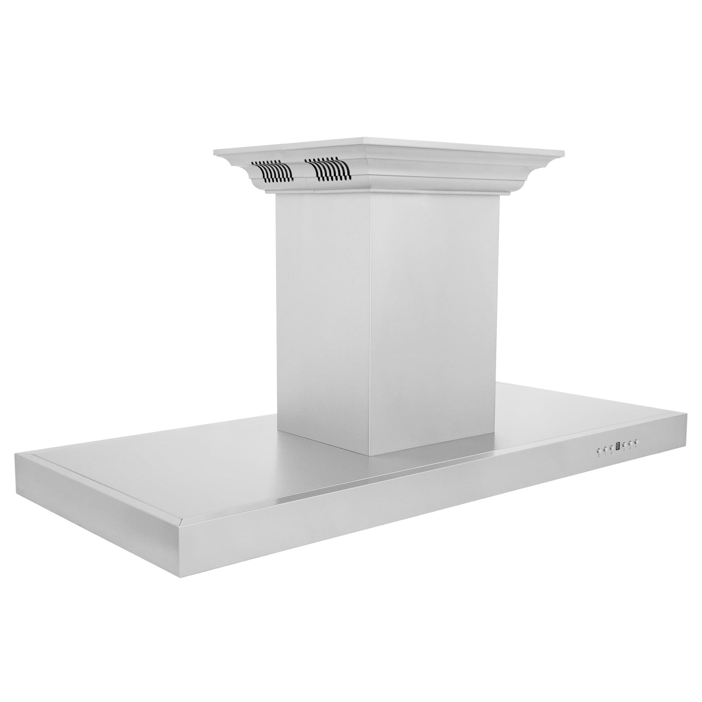 ZLINE Island Mount Range Hood in Stainless Steel with Built-in ZLINE CrownSound Bluetooth Speakers (KE2iCRN-BT)