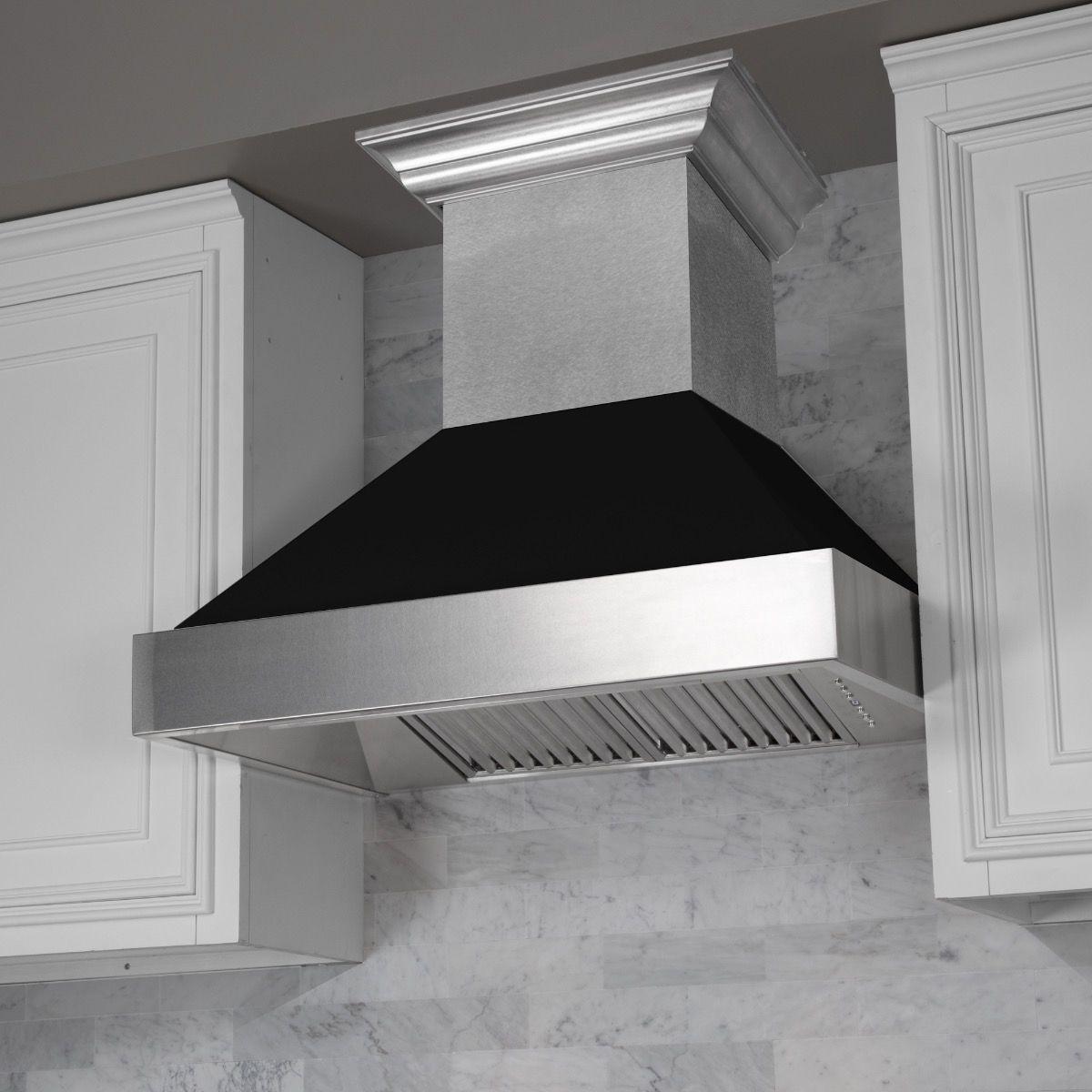 48" Colored Range Hood Shell in Black Matte (8654-SH-BLM-48)-Shell Only