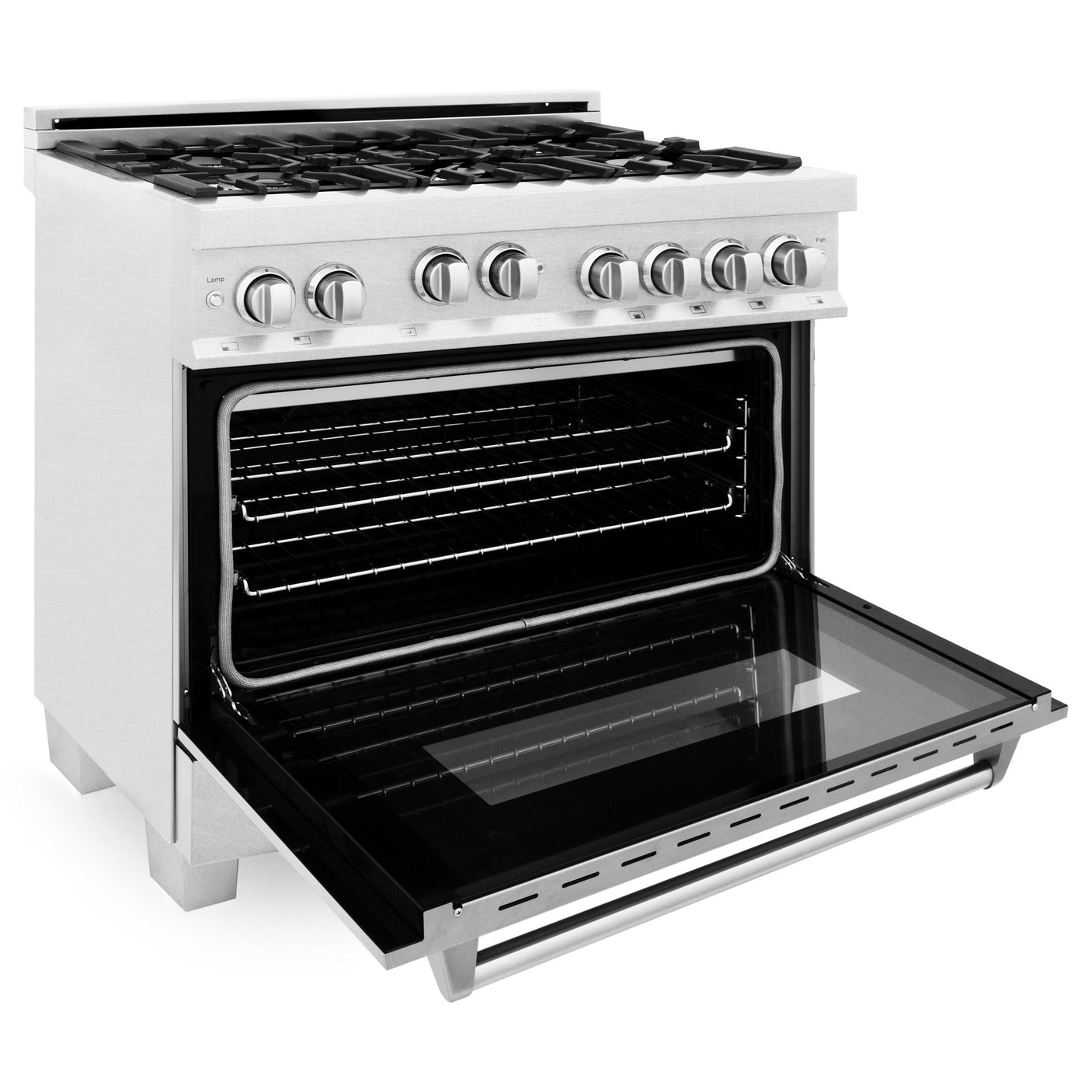 ZLINE 36" Professional 4.6 cu. ft. Gas on Gas Range in ZLINE DuraSnow® Stainless Steel with Color Door Options (RGS-SN-36) [Color: White Matte]