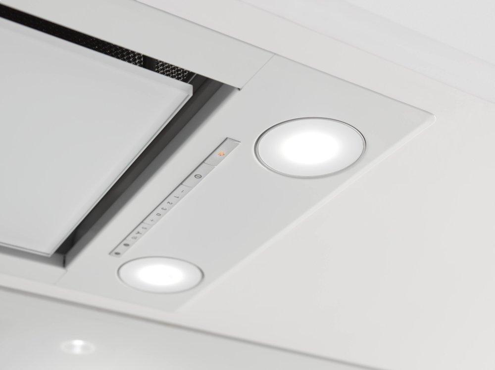 DA 2698 - Insert ventilation hood with energy-efficient LED lighting and backlit controls for easy use.