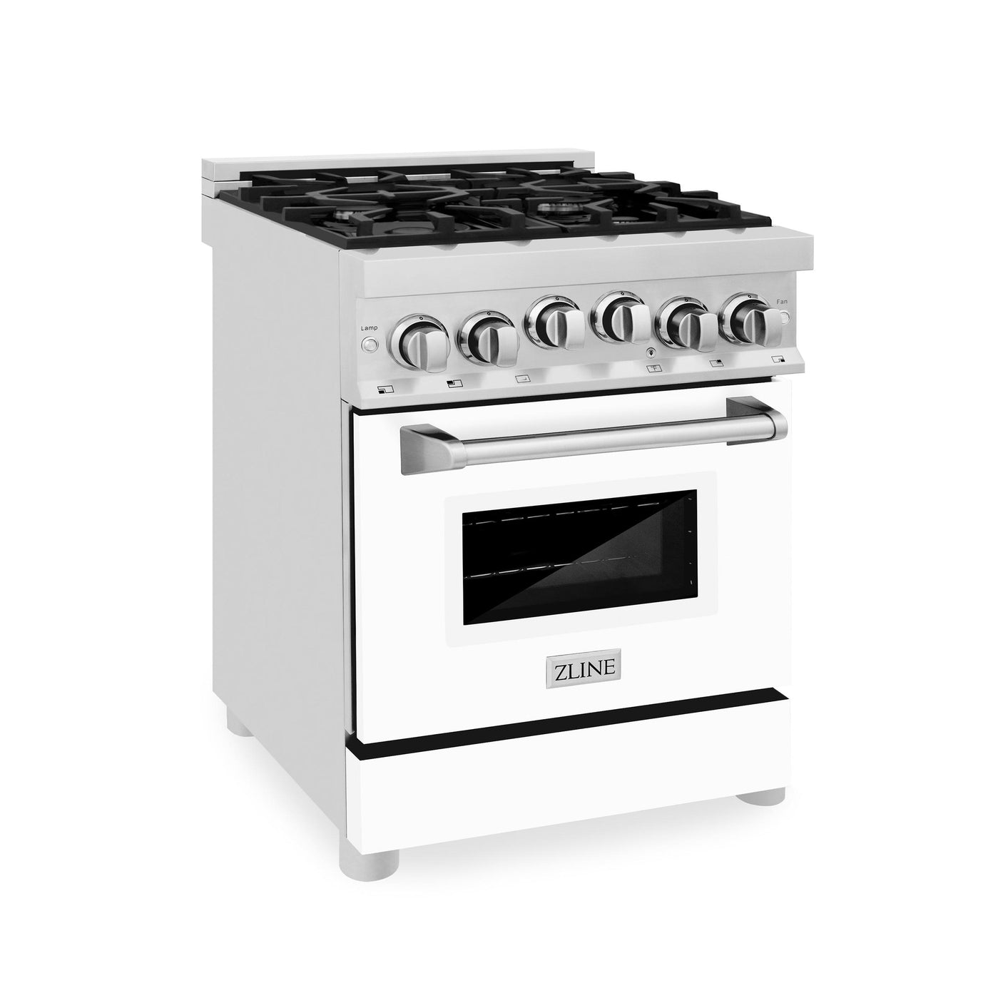 ZLINE 24 in. 2.8 cu. ft. Range with Gas Stove and Gas Oven in Stainless Steel (RG24) [Color: White Matte]