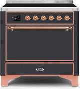 Majestic II 36 Inch Electric Freestanding Range in Matte Graphite with Copper Trim