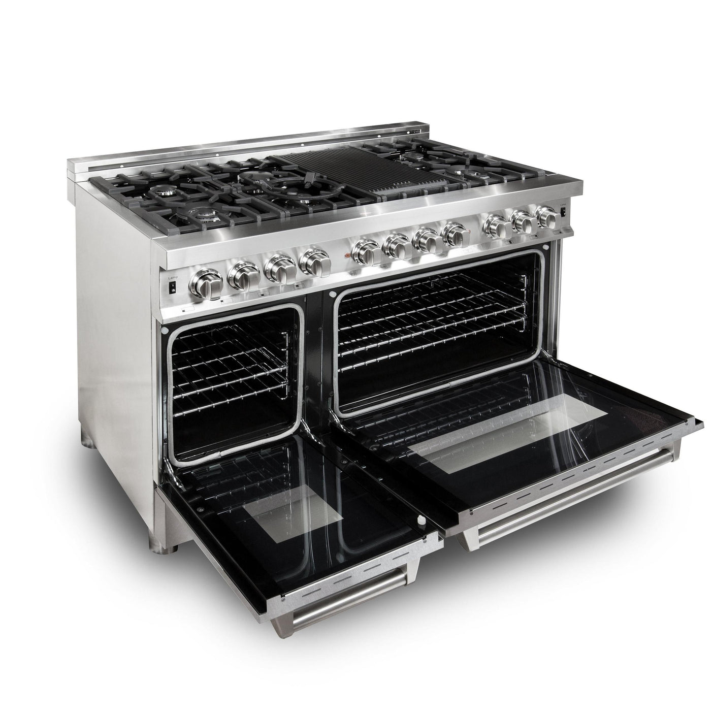 ZLINE 48 in. Dual Fuel Range with Gas Stove and Electric Oven in Stainless Steel (RA48) [Color: DuraSnow Stainless Steel]