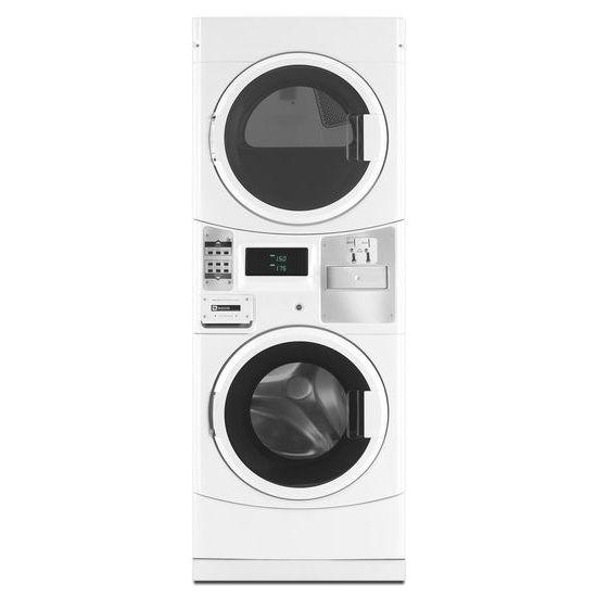 Maytag® Commercial Energy Advantage™ Stack Washer/Dryer, Microprocessor Controls, Coin Drop - White