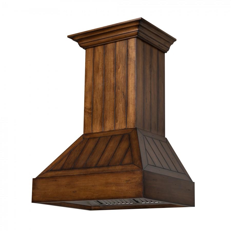 ZLINE Shiplap Wooden Wall Mount Range Hood in Rustic Light Finish - Includes Motor (349LL)