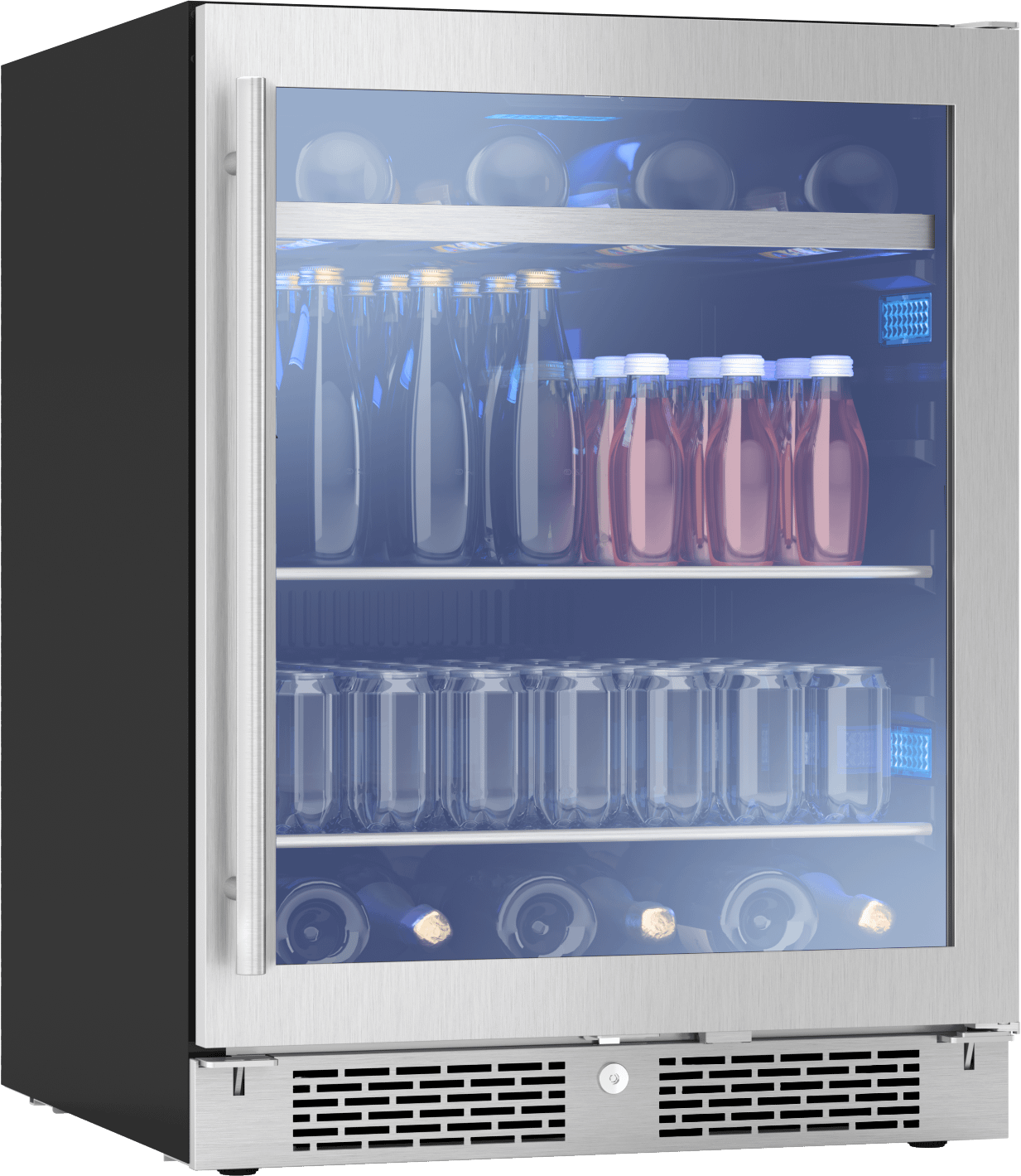 Presrv ADA Beverage Cooler, 24in Compact, SS+Glass, Reversible Door + Lock, 1 Zone