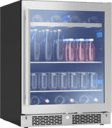 Presrv ADA Beverage Cooler, 24in Compact, SS+Glass, Reversible Door + Lock, 1 Zone