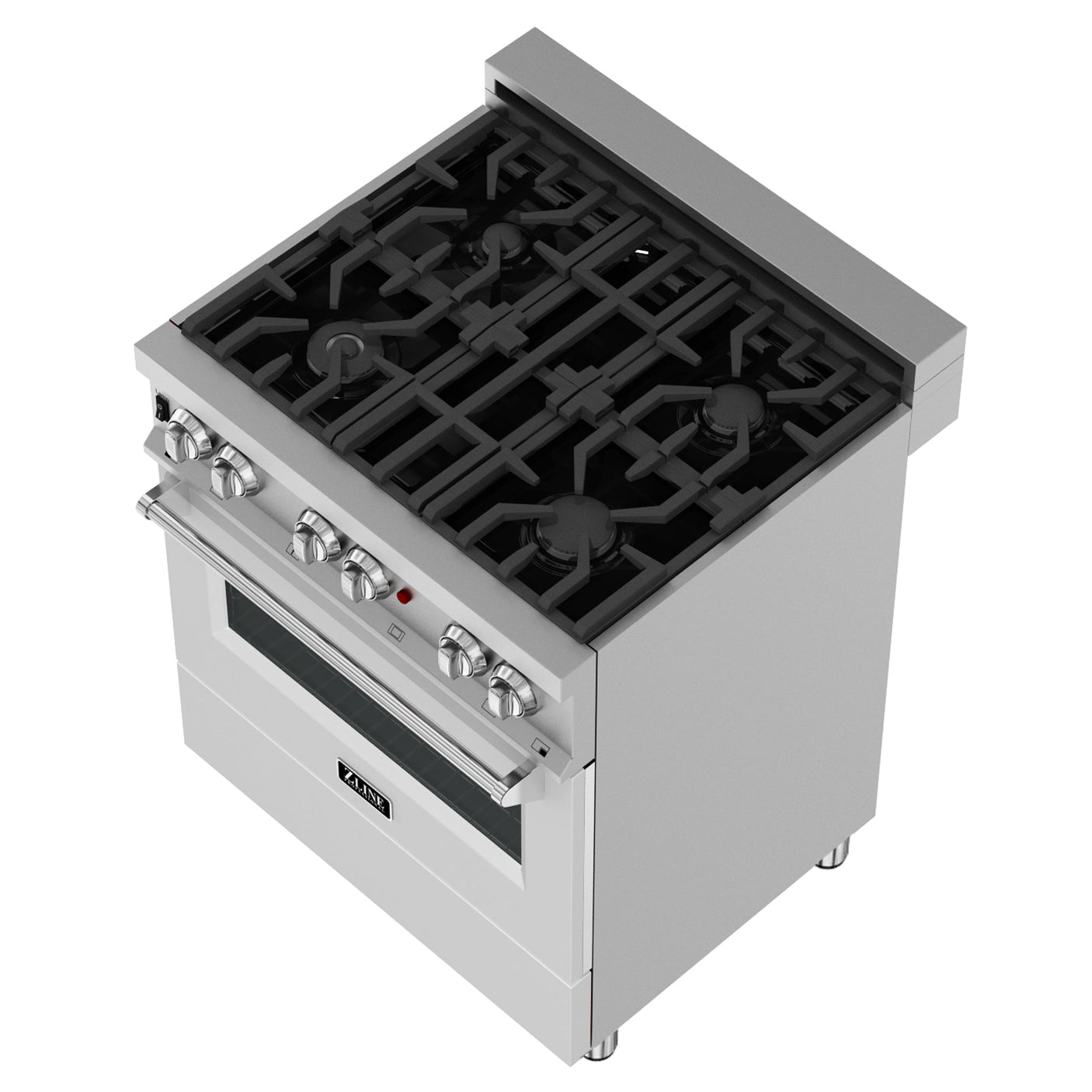 ZLINE 30 in. 4.0 cu. ft. Dual Fuel Range with Gas Stove and Electric Oven in All DuraSnow Stainless Steel with Color Door Options (RAS-SN-30) [Color: White Matte]