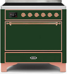 Majestic II 36 Inch Electric Freestanding Range in Emerald Green with Copper Trim