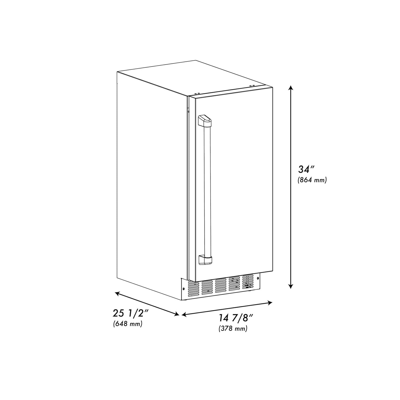 ZLINE Autograph Edition 15 in. Touchstone Clear Cube Ice Maker with Drain Pump and Solid Stainless Steel Door with Polished Gold Handle (ICCDZ-ST-15-G)