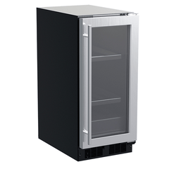 15-In Built-In Beverage Center with Door Style - Stainless Steel Frame Glass