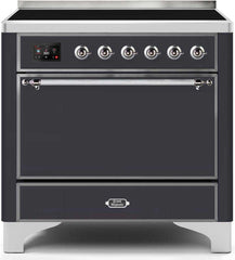 Majestic II 36 Inch Electric Freestanding Range in Matte Graphite with Chrome Trim