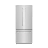 ZLINE 36 in. 19.6 cu. ft. French Door Built-In Bottom Freezer Refrigerator with Water Dispenser and Ice Maker in Stainless Steel with Graphite Gray Interior (GRBIV-304-36)