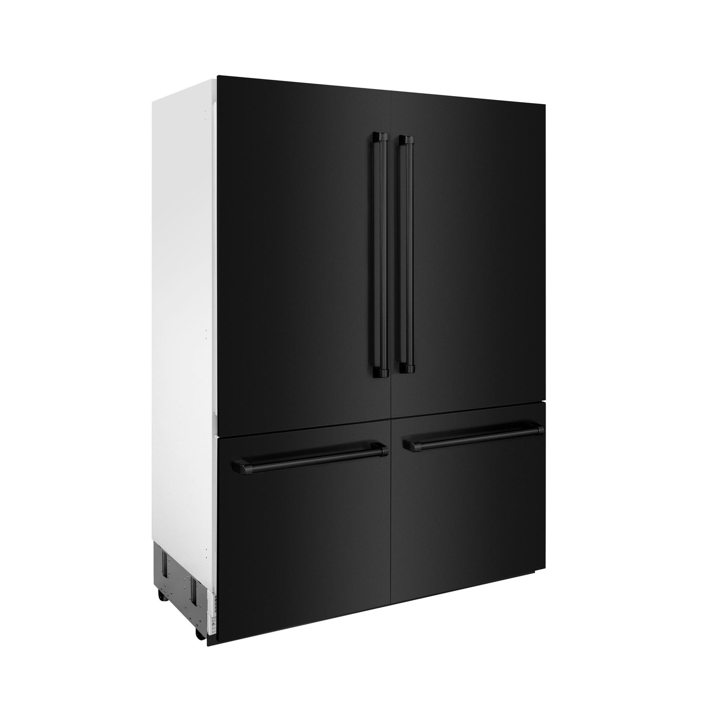 ZLINE 60" 32.2 cu. ft. Built-In 4-Door French Door Refrigerator with Internal Water and Ice Dispenser in Black Stainless Steel (RBIV-BS-60)