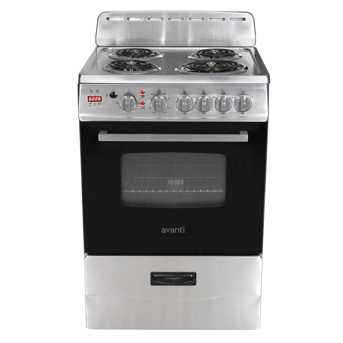 Avanti 24" Electric Range Oven with Framed Glass Door - Stainless Steel / 2.6 cu. ft.