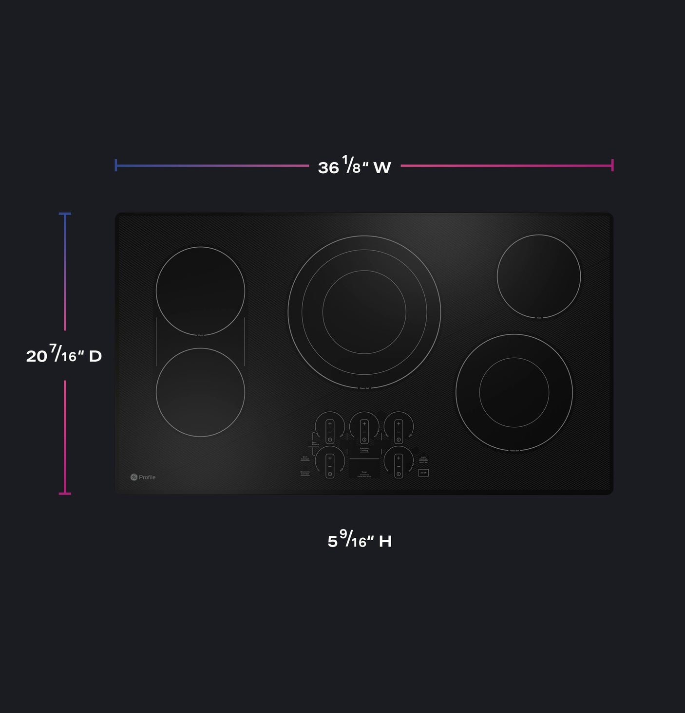 GE Profile™ 36" Built-In Touch Control Electric Cooktop