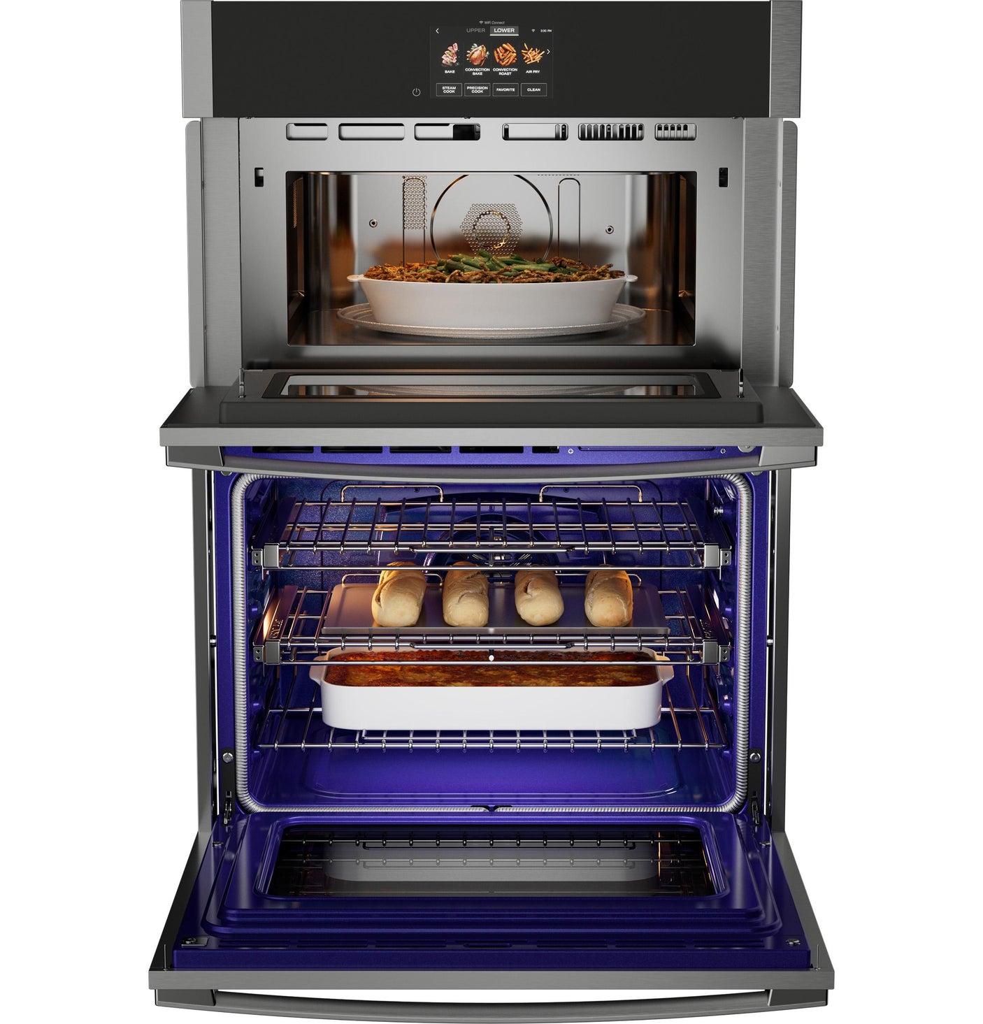 GE Profile™ 30 in. Combination Double Wall Oven with Convection, Air Fry, Steam, Sous Vide, and Advantium® Technology