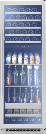 Presrv Wine and Beverage Cooler, 24in, Full Size, SS+Glass, Reversible Door, 2 Zones