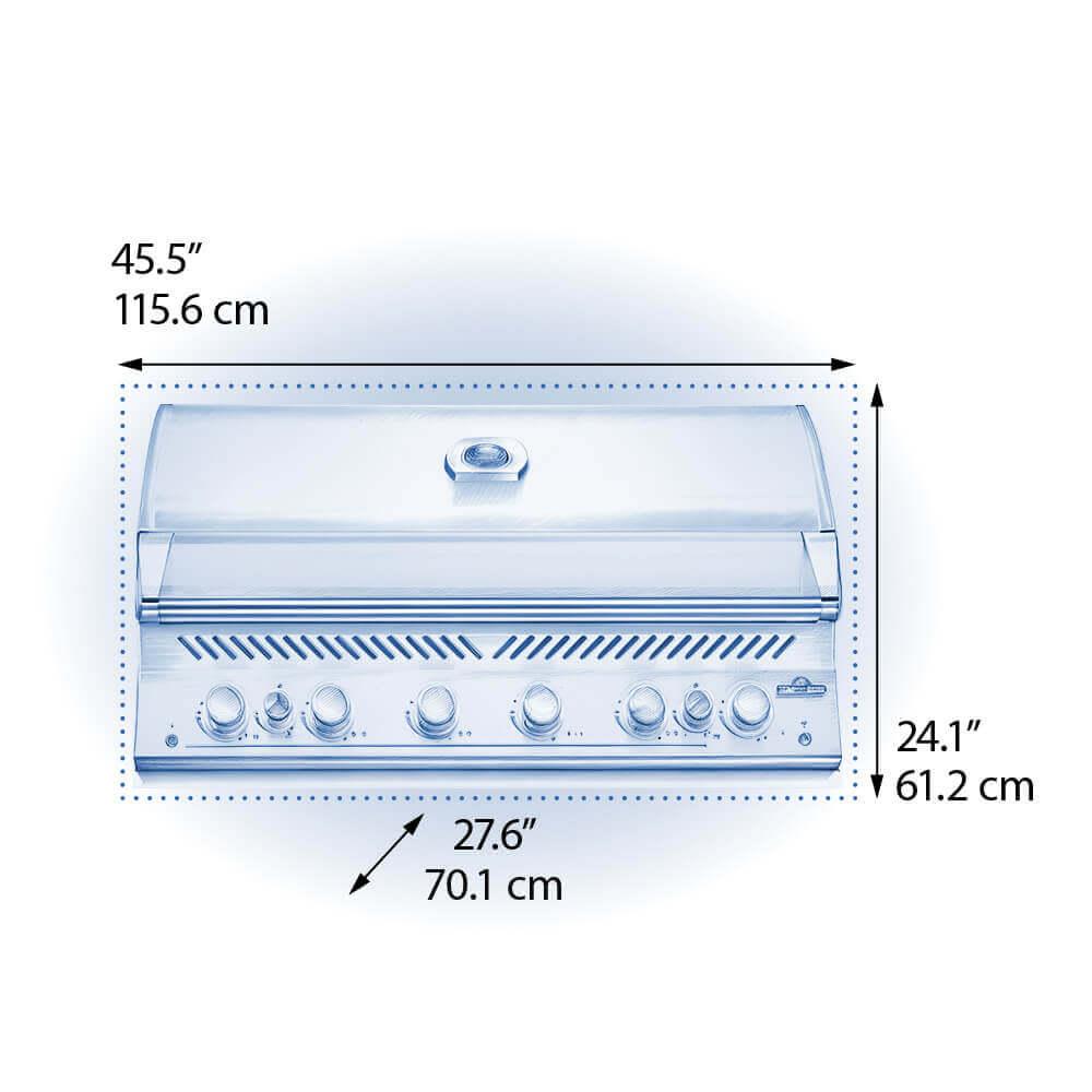 Built-In 700 Series 44 with Dual Infrared Rear Burners , Natural Gas, Stainless Steel