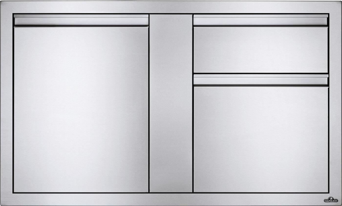 42 x 24 inch Large Single Door & Standard Drawer and Standard Drawer, Stainless Steel